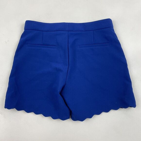 Banana Republic Royal Blue Scalloped Hem Dress Shorts Size 0 Flat Front Stretch - Picture 6 of 6